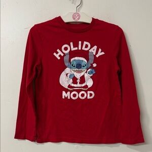 Disney Red Stitch Holiday Long Sleeve Shirt
